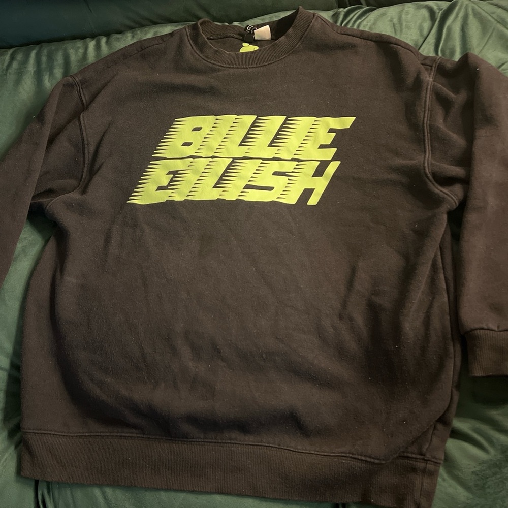 Black & Green Billie Eilish Crewneck Sweater